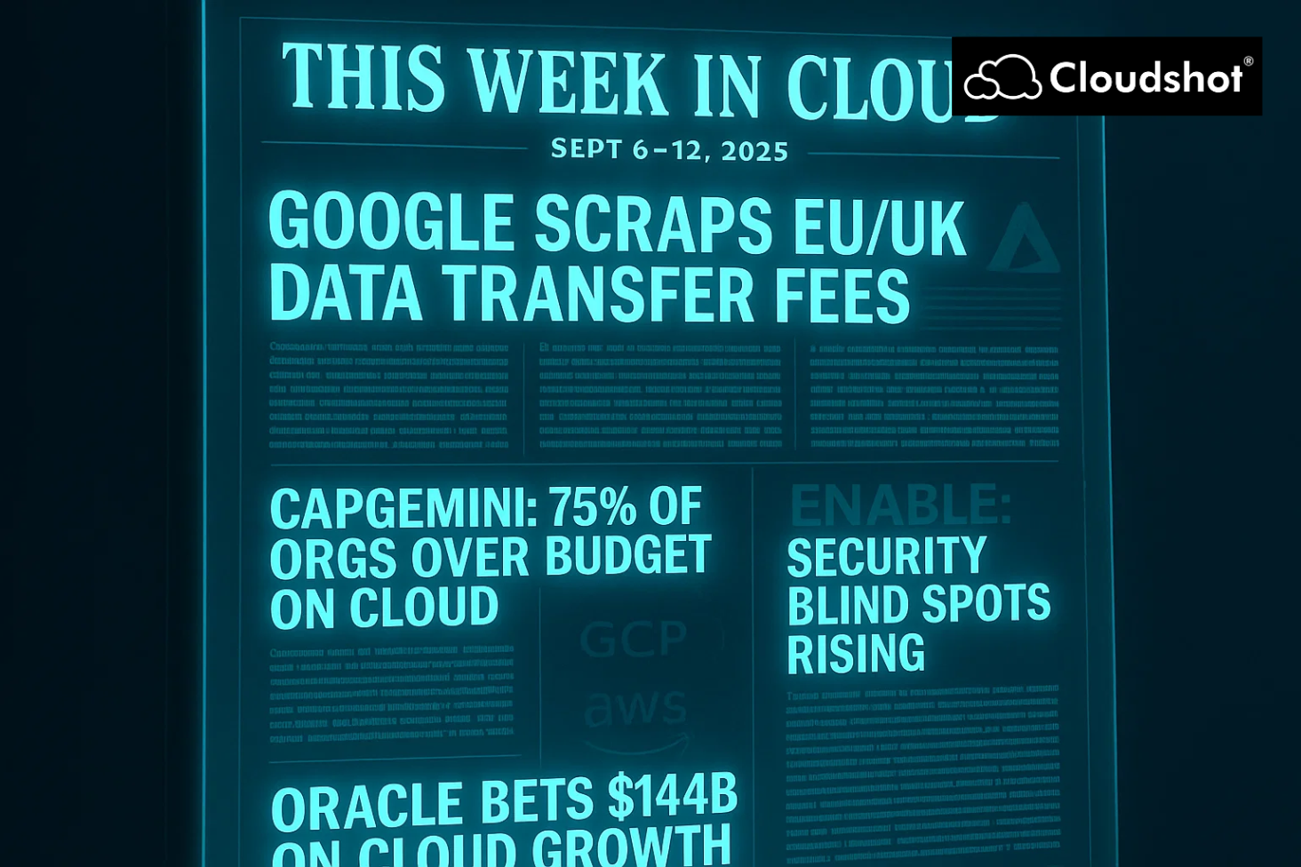 This Week in Cloud: Google Fee Cuts, Cost Overruns, Security Blind Spots, Oracle’s Growth Surge